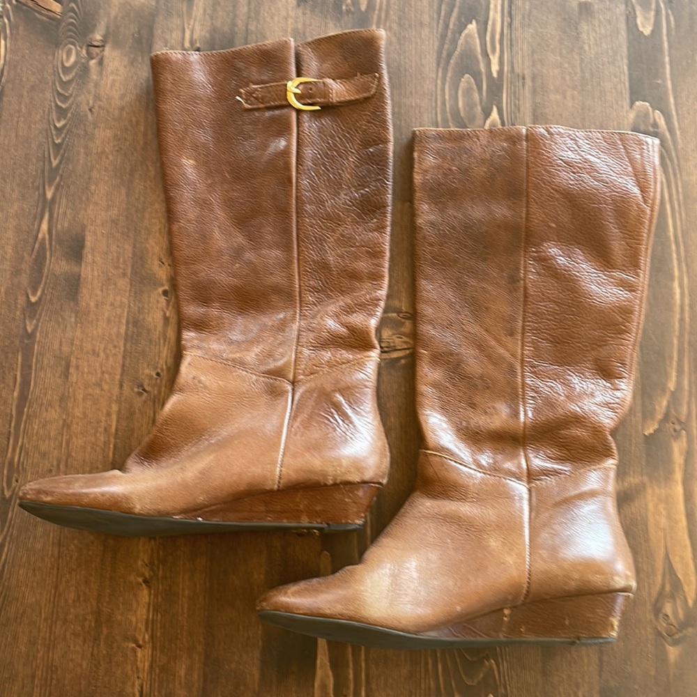 Steve Madden Intyce Cognac Leather Boots